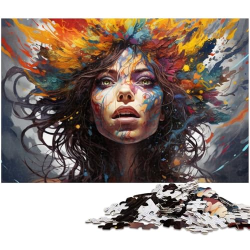 1000 teiliges Puzzle farbenfrohe Kunstmalerei Holzpuzzle Lernspiele Heimdekoration 1000 Teile (75 x 50 cm) von zouxangzz