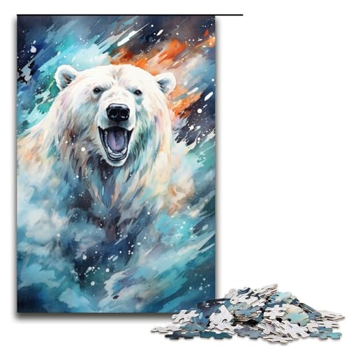 1000 teiliges Puzzle farbenfrohe Psychedelia der Eisbären Holzpuzzle Lernspiele Heimdekoration 75 x 50 cm von zouxangzz