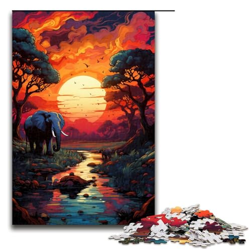 1000 teiliges Puzzle farbenfrohe Psychedelia der Elefanten Holzpuzzle Lernspiele Heimdekoration 75 x 50 cm 1000 teiliges Puzzle farbenfrohe Psychedelia der Elefanten Holzpuzzle Lernspiele Heimdekoration 75 x 50 cm von zouxangzz