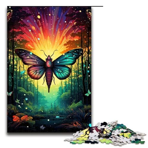 1000 teiliges Puzzle farbenfrohe Psychedelia des Sternenhimmels Insekten Puzzle für Erwachsene Holzpuzzle anspruchsvolles Spiel 75 x 50 cm von zouxangzz