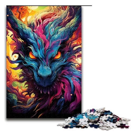 1000 teiliges Puzzle farbenfrohe Psychedelia of Earth Dragon Puzzle für Erwachsene Holzpuzzle anspruchsvolles Spiel 75 x 50 cm 1000 teiliges Puzzle farbenfrohe Psychedelia of Earth Dragon Puzzle für Erwachsene Holzpuzzle anspruchsvolles Spiel 75 x 50 cm von zouxangzz