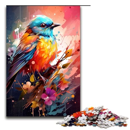 1000 teiliges Puzzle farbenfrohe Psychedelie des süßen kleinen Blauvogels Holzpuzzle Lernspiele Heimdekoration 75 x 50 cm 1000 teiliges Puzzle farbenfrohe Psychedelie des süßen kleinen Blauvogels Holzpuzzle Lernspiele Heimdekoration 75 x 50 cm von zouxangzz