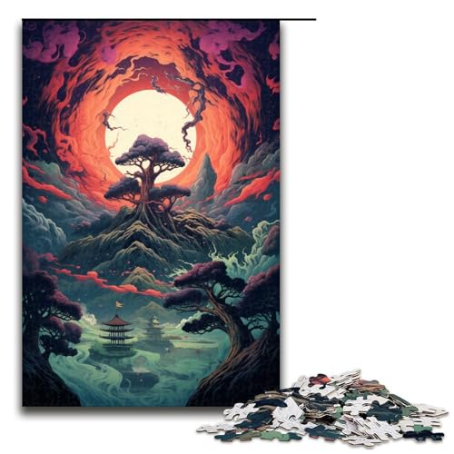 1000 teiliges Puzzle farbenfrohe psychedelische Bezaubernde Landschaft Puzzle für Erwachsene und Kinder Holzpuzzle pädagogisches Spielzeug zum Stressabbau 75 x 50 cm 1000 teiliges Puzzle farbenfrohe psychedelische Bezaubernde Landschaft Puzzle für Erwachsene und Kinder Holzpuzzle pädagogisches Spielzeug zum Stressabbau 75 x 50 cm von zouxangzz