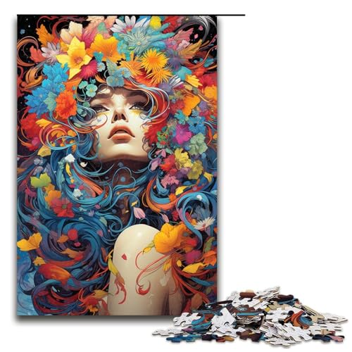 1000 teiliges Puzzle farbenfrohe psychedelische Blumenfrau Puzzle für Erwachsene und Kinder Holzpuzzle pädagogisches Spielzeug zum Stressabbau 75 x 50 cm 1000 teiliges Puzzle farbenfrohe psychedelische Blumenfrau Puzzle für Erwachsene und Kinder Holzpuzzle pädagogisches Spielzeug zum Stressabbau 75 x 50 cm von zouxangzz