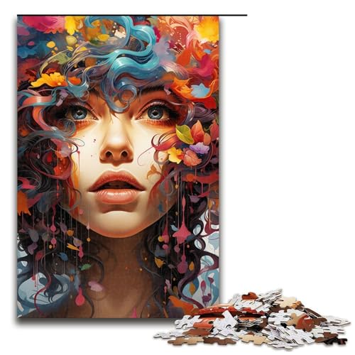 1000 teiliges Puzzle farbenfrohe psychedelische Blumenfrau Puzzle für Erwachsene und Kinder Holzpuzzle pädagogisches Spielzeug zum Stressabbau 75 x 50 cm 1000 teiliges Puzzle farbenfrohe psychedelische Blumenfrau Puzzle für Erwachsene und Kinder Holzpuzzle pädagogisches Spielzeug zum Stressabbau 75 x 50 cm von zouxangzz