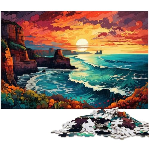 1000 teiliges Puzzle farbenfrohe psychedelische Landschaftspuzzles Holzpuzzles Lernspiele Heimdekoration 1000 Stück (75 x 50 cm) von zouxangzz