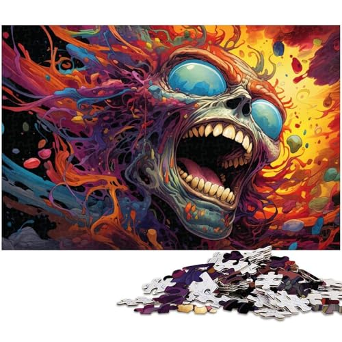 1000 teiliges Puzzle farbenfrohe psychedelische abstrakte Kunst Puzzles für Erwachsene und Kinder Papierpuzzle tolles Geschenk für Erwachsene 1000 PCS (38 x 26 cm) von zouxangzz