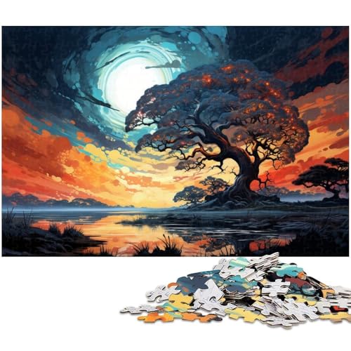 1000 teiliges Puzzle farbenfrohe schöne Landschaftspuzzles Holzpuzzles Lernspiele Heimdekoration 1000 PCS (75 x 50 cm) von zouxangzz