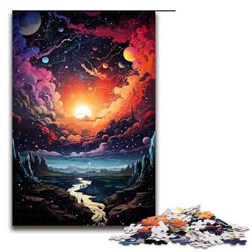 1000 teiliges Puzzle farbenfroher Fantasie Sonnenuntergang Puzzle für Erwachsene Holzpuzzle anspruchsvolles Spiel 75 x 50 cm 1000 teiliges Puzzle farbenfroher Fantasie Sonnenuntergang Puzzle für Erwachsene Holzpuzzle anspruchsvolles Spiel 75 x 50 cm von zouxangzz
