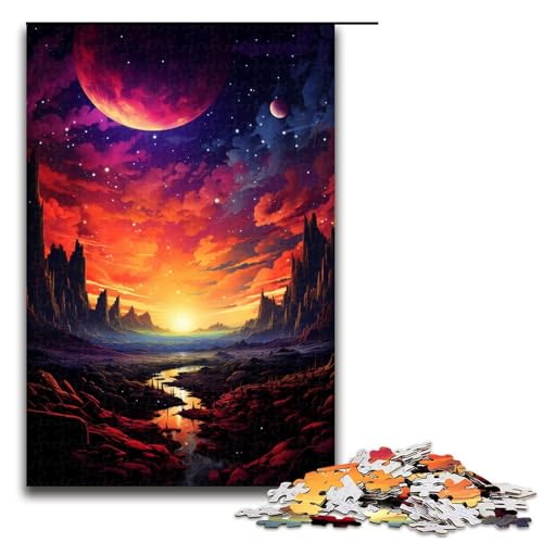 1000 teiliges Puzzle farbenfroher Fantasie Sonnenuntergang Sternenhimmel Puzzle für Erwachsene Holzpuzzle anspruchsvolles Spiel 75 x 50 cm 1000 teiliges Puzzle farbenfroher Fantasie Sonnenuntergang Sternenhimmel Puzzle für Erwachsene Holzpuzzle anspruchsvolles Spiel 75 x 50 cm von zouxangzz