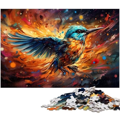 1000 teiliges Puzzle farbenfrohes Blauvogel Kunstpuzzle Holzpuzzle Lernspiele Heimdekoration 1000 Teile (75 x 50 cm) von zouxangzz