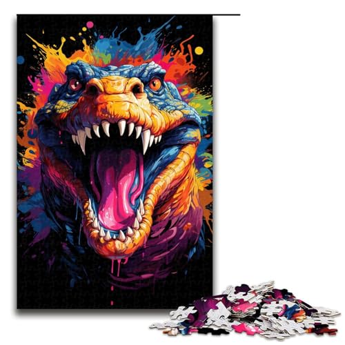 1000 teiliges Puzzle farbenfrohes Fantasie Krokodil Puzzle Holzpuzzle Lernspiele Heimdekoration 75 x 50 cm 1000 teiliges Puzzle farbenfrohes Fantasie Krokodil Puzzle Holzpuzzle Lernspiele Heimdekoration 75 x 50 cm von zouxangzz