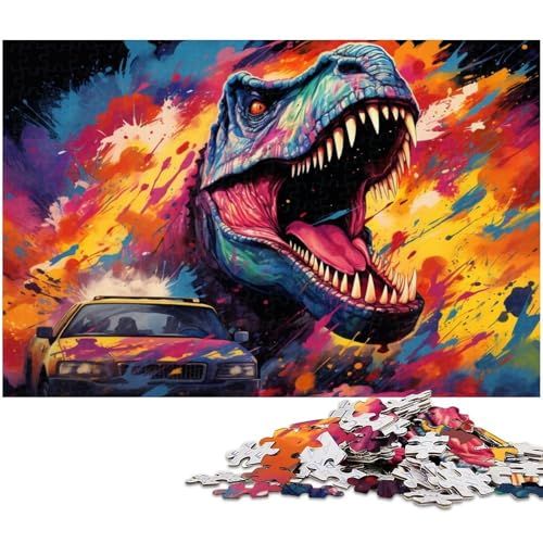 1000 teiliges Puzzle farbenfrohes Fantasy Dinosaurier Puzzle für Erwachsene Papierpuzzle anspruchsvolles Spiel 1000 Teile (38 x 26 cm) von zouxangzz