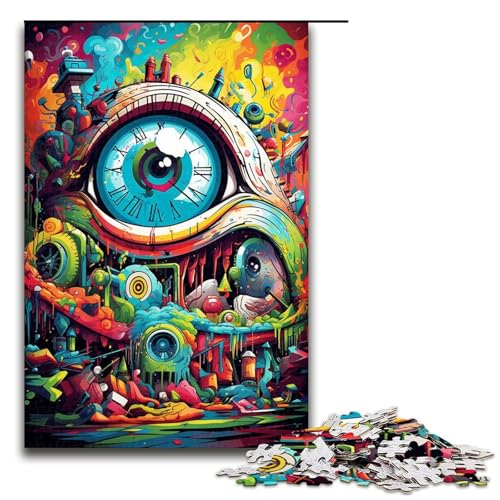 1000 teiliges Puzzle farbenfrohes Fantasy Kunst Puzzle für Erwachsene Holzpuzzle anspruchsvolles Spiel 75 x 50 cm von zouxangzz