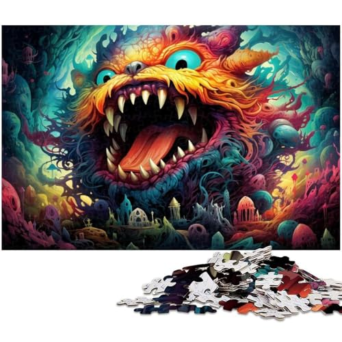 1000 teiliges Puzzle farbenfrohes Fantasy Monster Kunstpuzzle für Erwachsene Papierpuzzle anspruchsvolles Spiel 1000 Teile (38 x 26 cm) von zouxangzz
