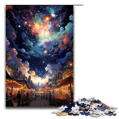 1000 teiliges Puzzle farbenfrohes Gemälde Nachthimmel Holzpuzzle Lernspiele Heimdekoration 75 x 50 cm 1000 teiliges Puzzle farbenfrohes Gemälde Nachthimmel Holzpuzzle Lernspiele Heimdekoration 75 x 50 cm von zouxangzz