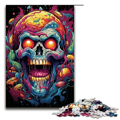1000 teiliges Puzzle farbenfrohes Höllendämonen Puzzle für Erwachsene Holzpuzzle Familienspiel 75 x 50 cm von zouxangzz