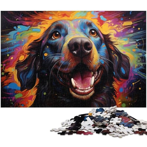 1000 teiliges Puzzle farbenfrohes Hunde Kunst Puzzle für Erwachsene Holzpuzzle für Sommerliebhaber 1000 Teile (75 x 50 cm) von zouxangzz