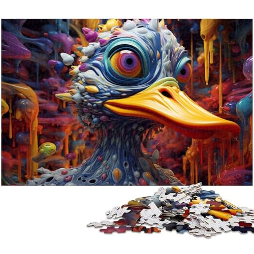 1000 teiliges Puzzle farbenfrohes Kunst Enten Puzzle für Erwachsene Holzpuzzle anspruchsvolles Spiel (Größe 75 x 50 cm) von zouxangzz