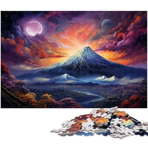 1000 teiliges Puzzle farbenfrohes Mount Fuji Puzzle für Kinder Papierpuzzle Lernspiele für Erwachsene 1000 Teile (38 x 26 cm) von zouxangzz