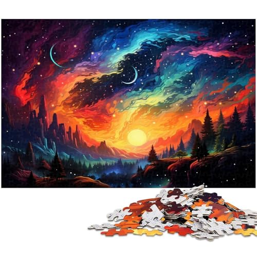 1000 teiliges Puzzle farbenfrohes Nachtkunst Puzzle für Erwachsene Papierpuzzle anspruchsvolles Spiel 1000 Teile (38 x 26 cm) von zouxangzz