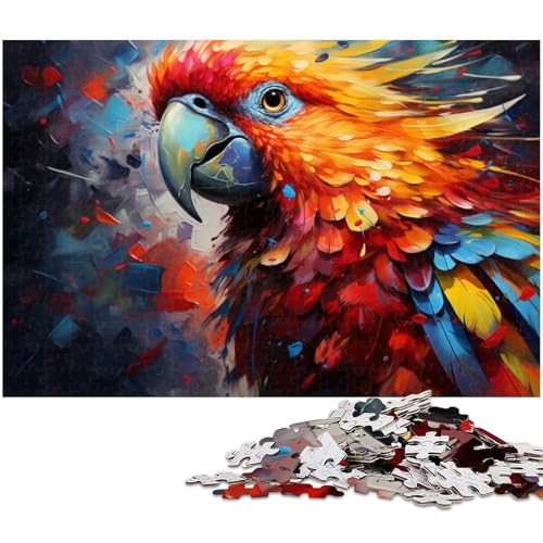 1000 teiliges Puzzle farbenfrohes Papageien Malpuzzle für Erwachsene Holzpuzzle anspruchsvolles Spiel 1000 Teile (75 x 50 cm) von zouxangzz