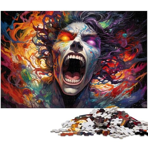 1000 teiliges Puzzle farbenfrohes Teufelsgemälde Kunstpuzzle für Erwachsene Holzpuzzle anspruchsvolles Spiel 1000 Teile (75 x 50 cm) von zouxangzz