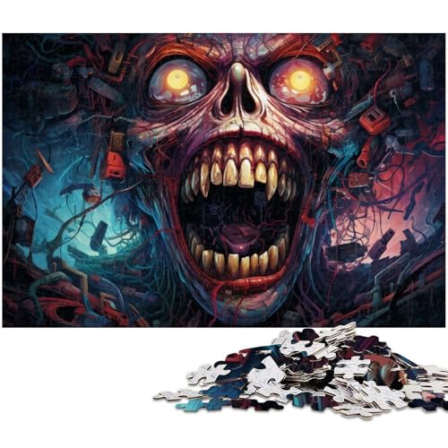 1000 teiliges Puzzle farbenfrohes dämonisches Kunstpuzzle für Erwachsene Holzpuzzle anspruchsvolles Spiel 1000 Teile (75 x 50 cm) von zouxangzz