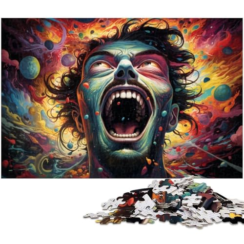 1000 teiliges Puzzle farbenfrohes gruseliges Menschen Puzzle für Erwachsene Holzpuzzle anspruchsvolles Spiel 1000 Teile (75 x 50 cm) von zouxangzz
