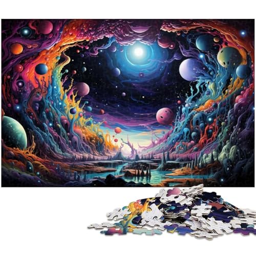 1000 teiliges Puzzle farbenfrohes kosmisches Landschaftspuzzle für Erwachsene Papierpuzzle anspruchsvolles Spiel 1000 Teile (38 x 26 cm) von zouxangzz
