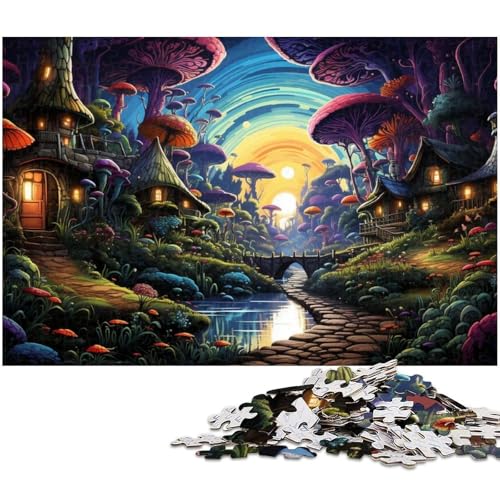 1000 teiliges Puzzle farbenfrohes psychedelisches Dschungel Puzzle für Erwachsene Papierpuzzle anspruchsvolles Spiel 1000 Teile (38 x 26 cm) von zouxangzz