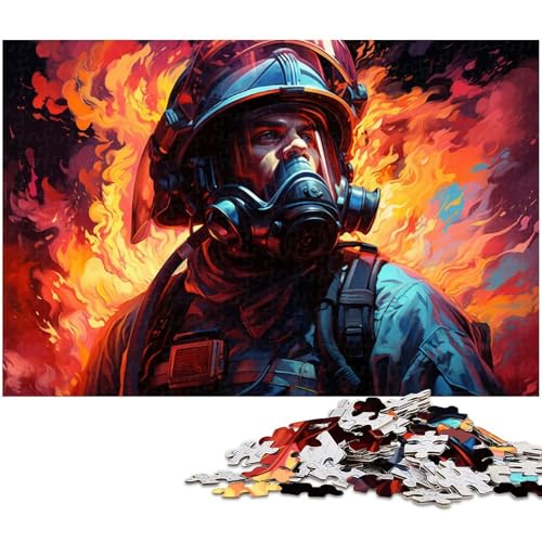 1000 teiliges Puzzle farbenfrohes psychedelisches Feuerwehr Puzzle für Erwachsene Holzpuzzle anspruchsvolles Spiel 1000 Teile (75 x 50 cm) von zouxangzz