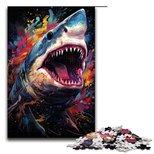 1000 teiliges Puzzle farbenfrohes psychedelisches Haitier Puzzle für Erwachsene und Kinder Holzpuzzle pädagogisches Spielzeug zum Stressabbau 75 x 50 cm von zouxangzz