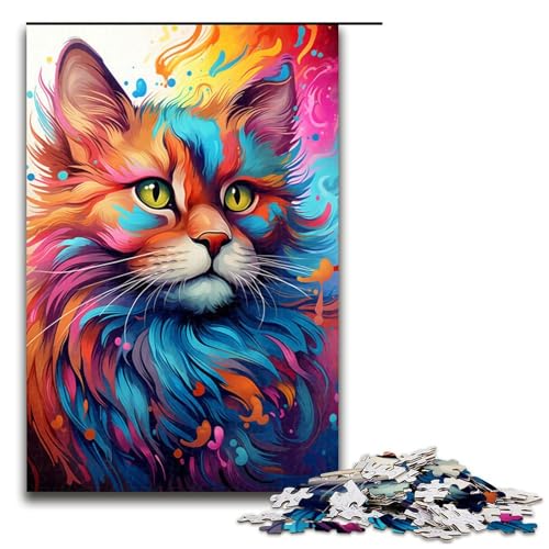 1000 teiliges Puzzle farbenfrohes psychedelisches Katzen Puzzle Holzpuzzle Lernspiele Heimdekoration 75 x 50 cm 1000 teiliges Puzzle farbenfrohes psychedelisches Katzen Puzzle Holzpuzzle Lernspiele Heimdekoration 75 x 50 cm von zouxangzz