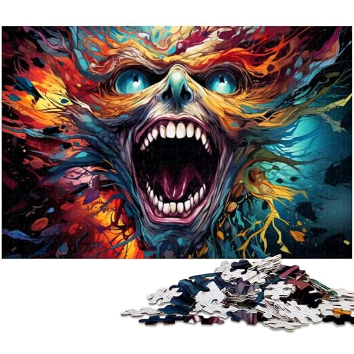 1000 teiliges Puzzle farbenfrohes psychedelisches Kunstpuzzle für Erwachsene Holzpuzzle anspruchsvolles Spiel 1000 Teile (75 x 50 cm) von zouxangzz