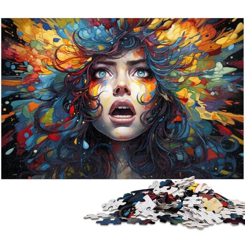 1000 teiliges Puzzle farbenfrohes psychedelisches Kunstpuzzle für Erwachsene Holzpuzzle anspruchsvolles Spiel 1000 Teile (75 x 50 cm) von zouxangzz