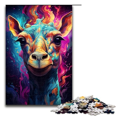 1000 teiliges Puzzle farbenfrohes psychedelisches Märchen Giraffe Puzzle Holzpuzzle Lernspiele Heimdekoration 75 x 50 cm 1000 teiliges Puzzle farbenfrohes psychedelisches Märchen Giraffe Puzzle Holzpuzzle Lernspiele Heimdekoration 75 x 50 cm von zouxangzz