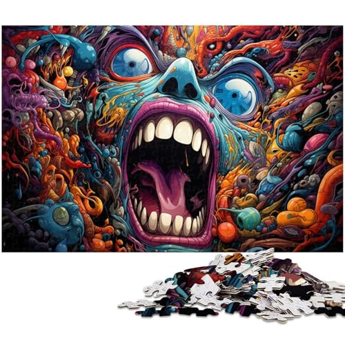 1000 teiliges Puzzle farbenfrohes psychedelisches Monster Puzzle für Erwachsene Holzpuzzle für Sommerliebhaber 1000 Teile (75 x 50 cm) von zouxangzz