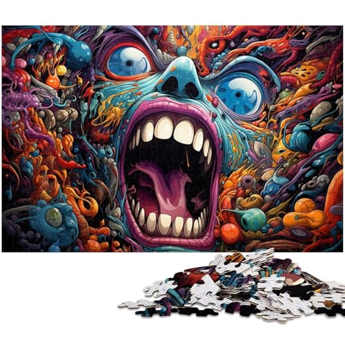 1000 teiliges Puzzle farbenfrohes psychedelisches Monster Puzzle für Erwachsene Papierpuzzle anspruchsvolles Spiel 1000 Teile (38 x 26 cm) von zouxangzz