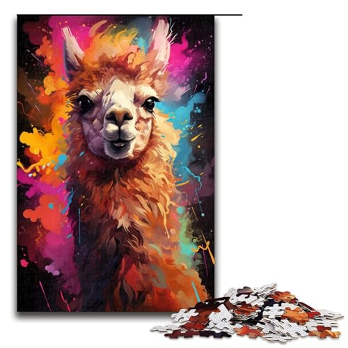 1000 teiliges Puzzle farbenfrohes psychedelisches Tier Alpaka Puzzle für Erwachsene Holzpuzzle Familienspiel 75 x 50 cm 1000 teiliges Puzzle farbenfrohes psychedelisches Tier Alpaka Puzzle für Erwachsene Holzpuzzle Familienspiel 75 x 50 cm von zouxangzz