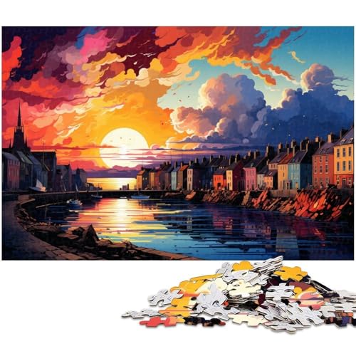 1000 teiliges Puzzle farbenfrohes wunderschönes Landschaftskunst Puzzle für Erwachsene Holzpuzzle anspruchsvolles Spiel 1000 Teile (75 x 50 cm) von zouxangzz