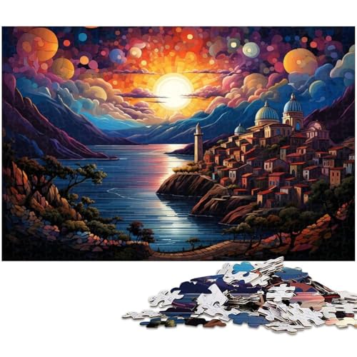 1000 teiliges Puzzle farbenfrohes wunderschönes Landschaftskunst Puzzle für Erwachsene Papierpuzzle Familiendekoration 1000 PCS (38 x 26 cm) von zouxangzz