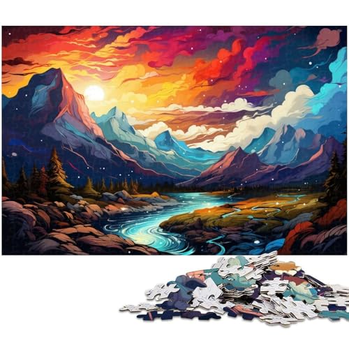 1000 teiliges Puzzle farbenfrohes wunderschönes Landschaftspuzzle für Erwachsene Holzpuzzle Familiendekoration 1000 PCS (75 x 50 cm) von zouxangzz