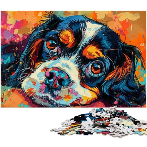 1000 teiliges Puzzle für Erwachsene „Hund auf dem Boden Geburtstagsgeschenk für Teenager ab 14 Jahren (Größe 75 x 50 cm) von zouxangzz