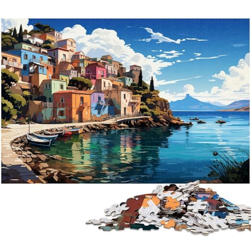 1000 teiliges Puzzle für Erwachsene Ägäis_Meer_buntes Puzzle Papierpuzzle Lernspielzeug 1000 Teile (38 x 26 cm) von zouxangzz