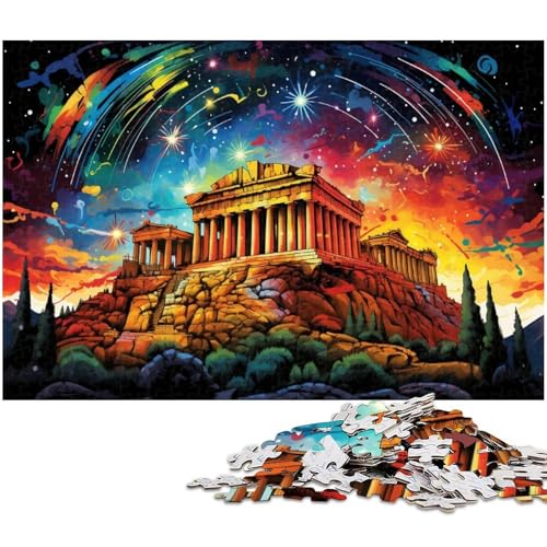 1000 teiliges Puzzle für Erwachsene Akropolis Puzzle Kunstwerk für Teenager ab 14 Jahren 1000 Teile (75 x 50 cm) von zouxangzz
