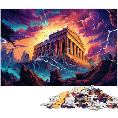 1000 teiliges Puzzle für Erwachsene Akropolis Puzzle für Kinder Holzpuzzle Lernspiel für Erwachsene 1000 Teile (75 x 50 cm) von zouxangzz