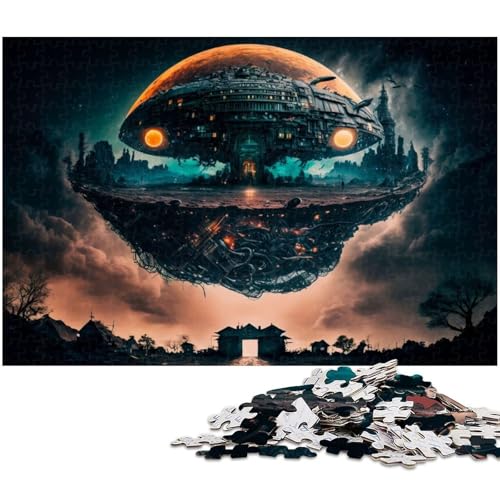 1000 teiliges Puzzle für Erwachsene Alien Raumschiff Lernspiel Herausforderung Spielzeug Kunstwerk Geschenk 1000 Teile (75 x 50 cm) von zouxangzz