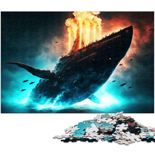 1000 teiliges Puzzle für Erwachsene Alien Wal Weltraumspielzeug Denkspiel anspruchsvolles Puzzlespiel und Familienspiel (Größe 38 x 26 cm) von zouxangzz
