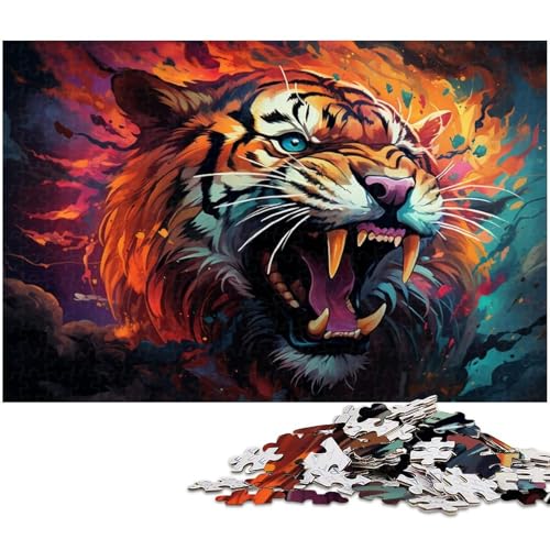 1000 teiliges Puzzle für Erwachsene Angry_Tiger EIN Kunstwerk für Teenager ab 14 Jahren 1000 Teile (38 x 26 cm) von zouxangzz